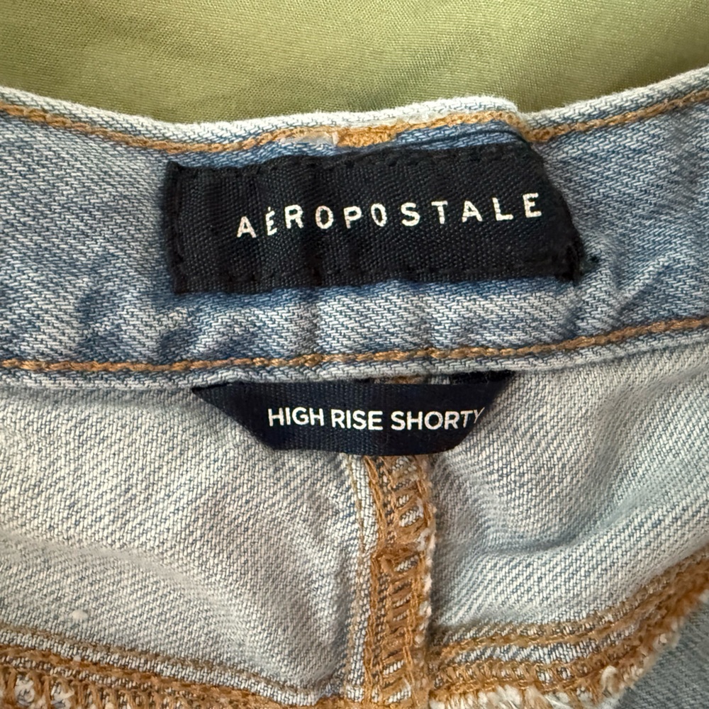 Aeropostale Frayed Light Blue Jean Shorts - Picture 4 of 7